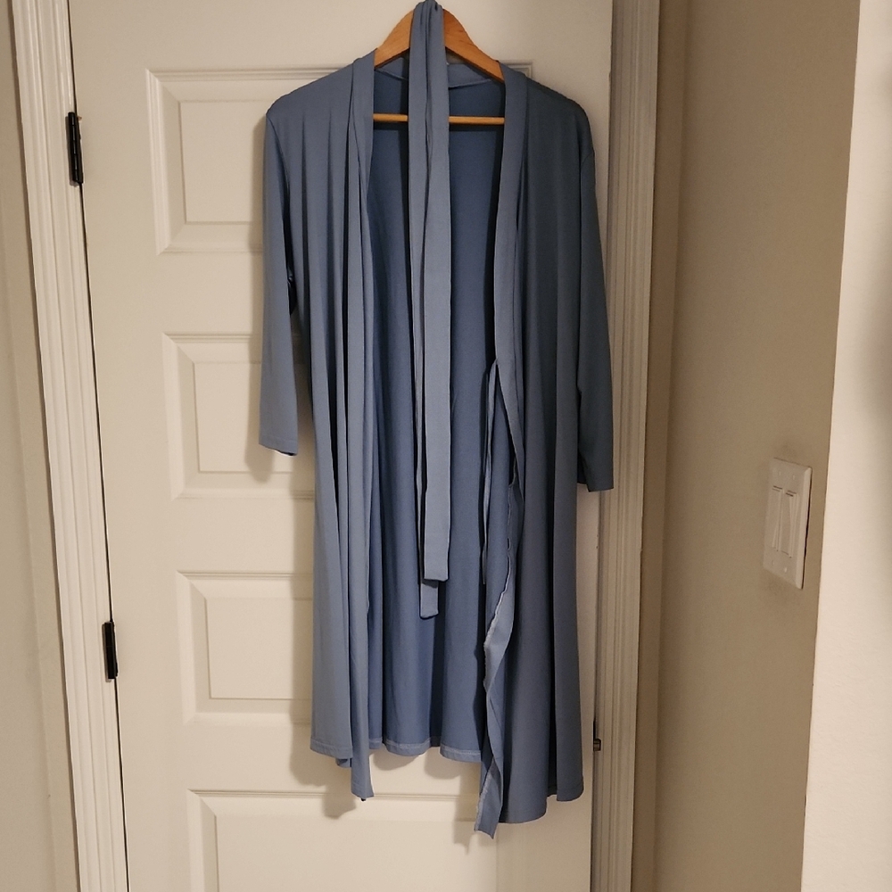 Women's Maternity Robe with Matching Baby Blanket and Hat Set